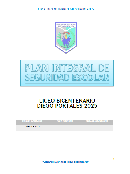 PLAN INTEGRAL DE SEGURIDAD ESCOLAR